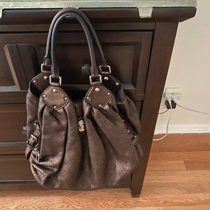 ****SOLD***AUTHENTIC LOUIS VUITTON MAHINA METALLIC BROWN MODORE MONOGRAM LEATHER